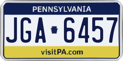 PA license plate JGA6457