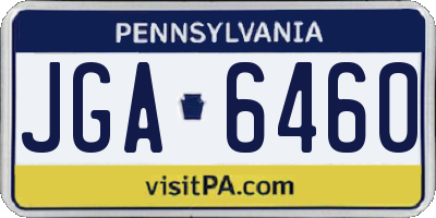 PA license plate JGA6460