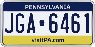 PA license plate JGA6461