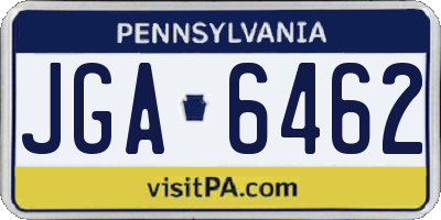PA license plate JGA6462