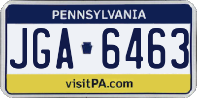 PA license plate JGA6463