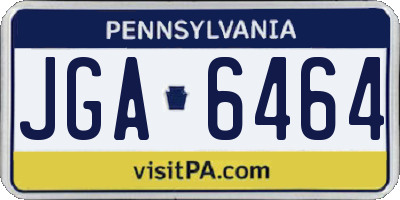 PA license plate JGA6464