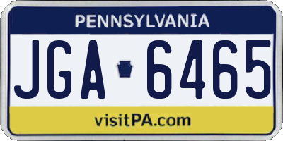 PA license plate JGA6465