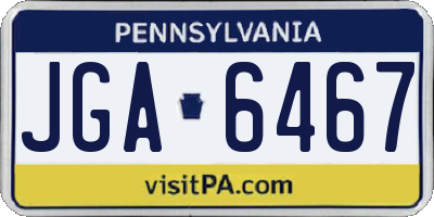 PA license plate JGA6467