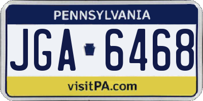 PA license plate JGA6468