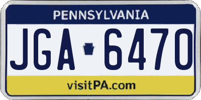 PA license plate JGA6470