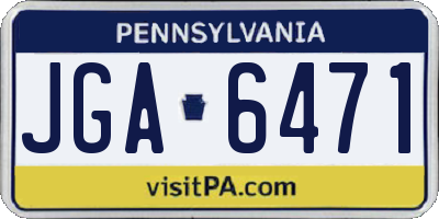 PA license plate JGA6471