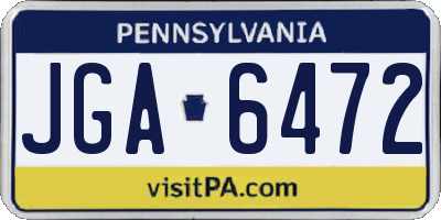 PA license plate JGA6472