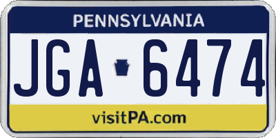 PA license plate JGA6474