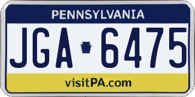PA license plate JGA6475