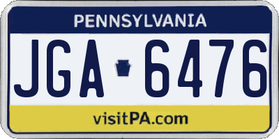 PA license plate JGA6476