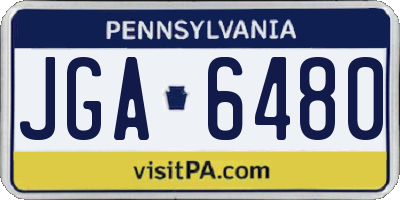 PA license plate JGA6480