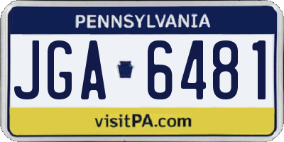 PA license plate JGA6481
