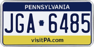 PA license plate JGA6485
