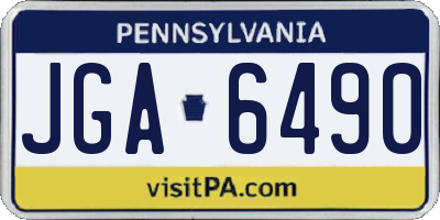 PA license plate JGA6490