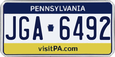 PA license plate JGA6492