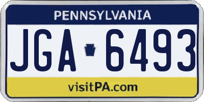 PA license plate JGA6493