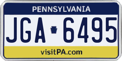 PA license plate JGA6495