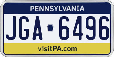 PA license plate JGA6496