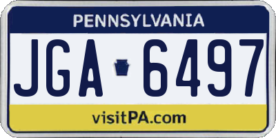 PA license plate JGA6497