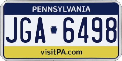 PA license plate JGA6498