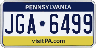 PA license plate JGA6499