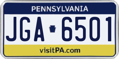 PA license plate JGA6501