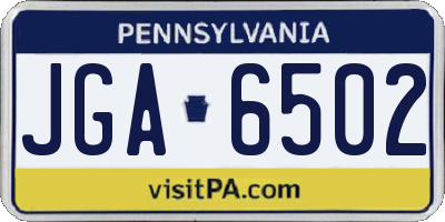 PA license plate JGA6502