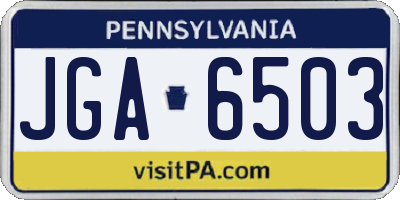 PA license plate JGA6503