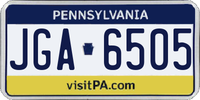 PA license plate JGA6505