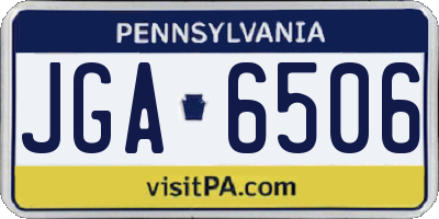 PA license plate JGA6506