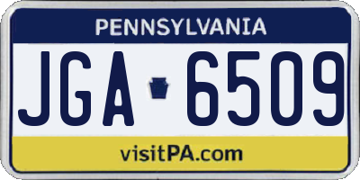 PA license plate JGA6509