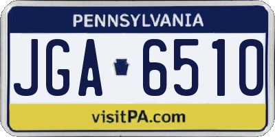 PA license plate JGA6510
