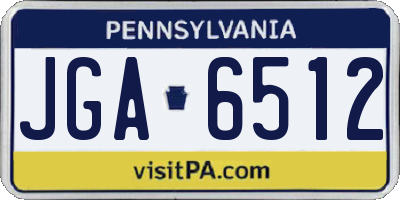 PA license plate JGA6512