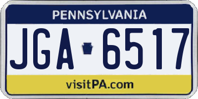PA license plate JGA6517