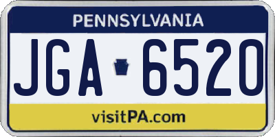 PA license plate JGA6520