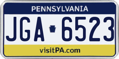 PA license plate JGA6523