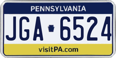 PA license plate JGA6524
