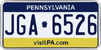 PA license plate JGA6526