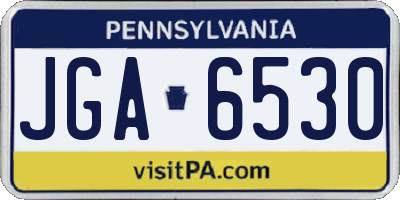PA license plate JGA6530