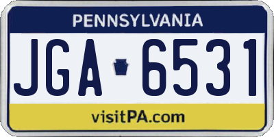 PA license plate JGA6531