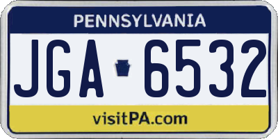 PA license plate JGA6532