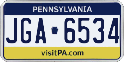 PA license plate JGA6534
