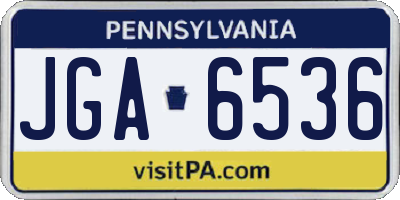 PA license plate JGA6536