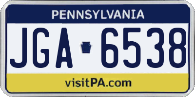 PA license plate JGA6538