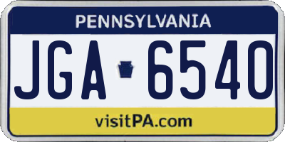 PA license plate JGA6540