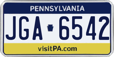 PA license plate JGA6542
