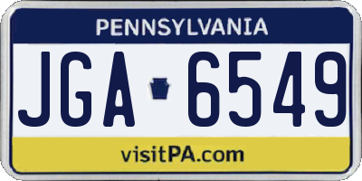 PA license plate JGA6549