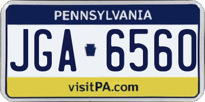 PA license plate JGA6560