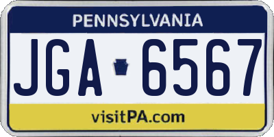 PA license plate JGA6567